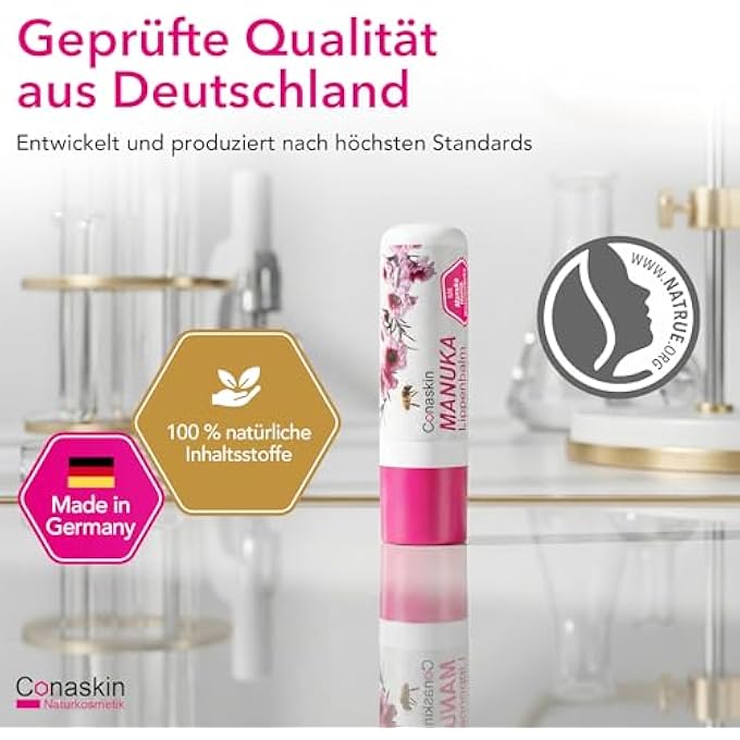 rayihni MANUKA LIP CARE (MGO400) INTENSIVE CARE FOR DRYNESS & INFECTIONS (E.G. HERPES) 4.6 G NATURAL COSMETICS DAILY USE & REPAIR BEESWAX & PROPOLIS - Image 4